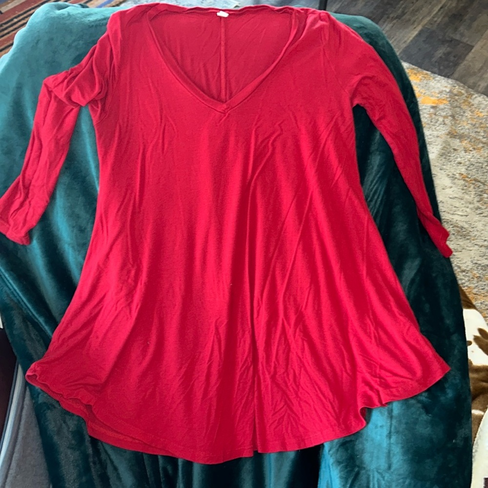 Red long blouse